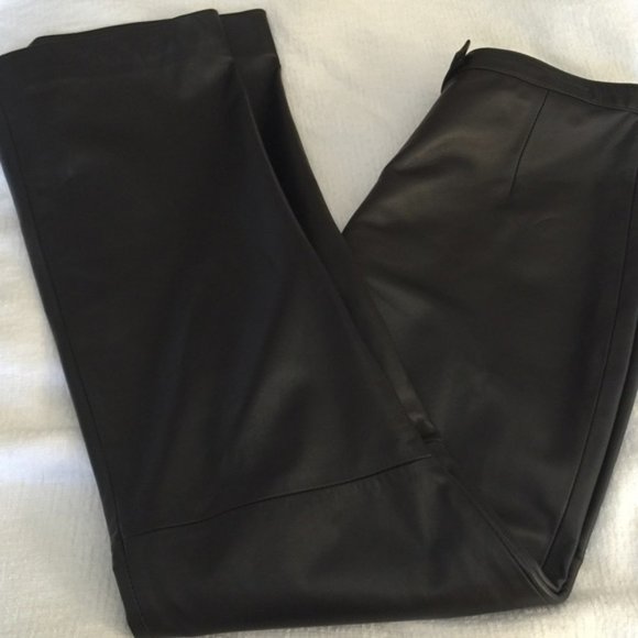 NWOT Brown REAL Leather Pants - Picture 1 of 3
